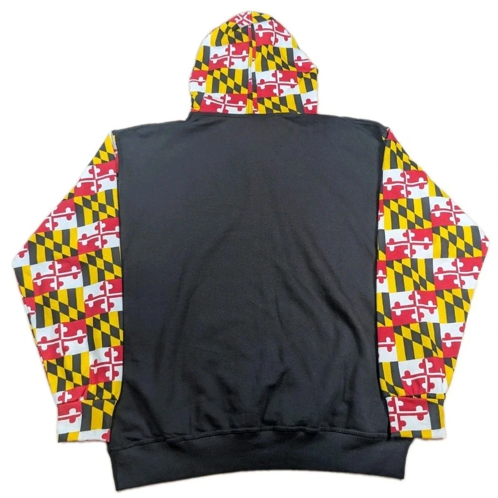 NCAA Maryland All Over Print AOP Sweatshirt Hoodie Mens Size L Large